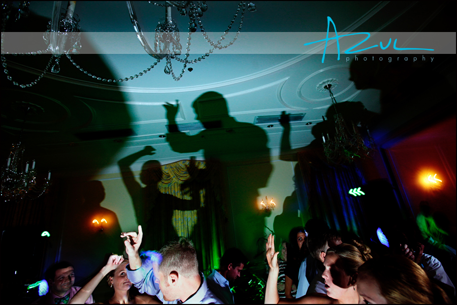Winning Creative Wedding Photography Shadow dance on the Carolina Inn walls in Chapel Hill. The photographer took a different approach to create this image.