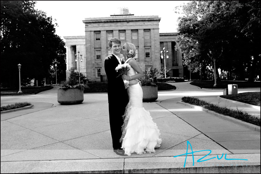 Lauren & Ben outside the capital Downtown Raleigh Wedding