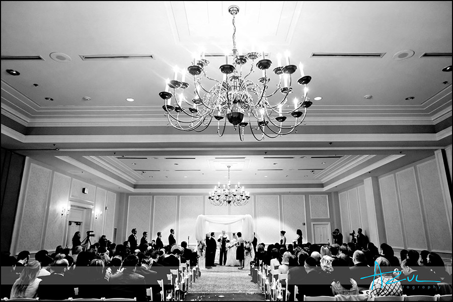 Interior shot of ceremony at the Carolina Inn NC