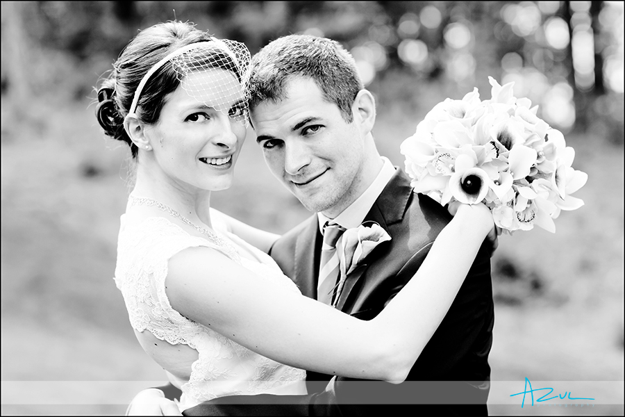 Portrait after the ceremony Wedding day portrait photography of bride and groom Raleigh NC