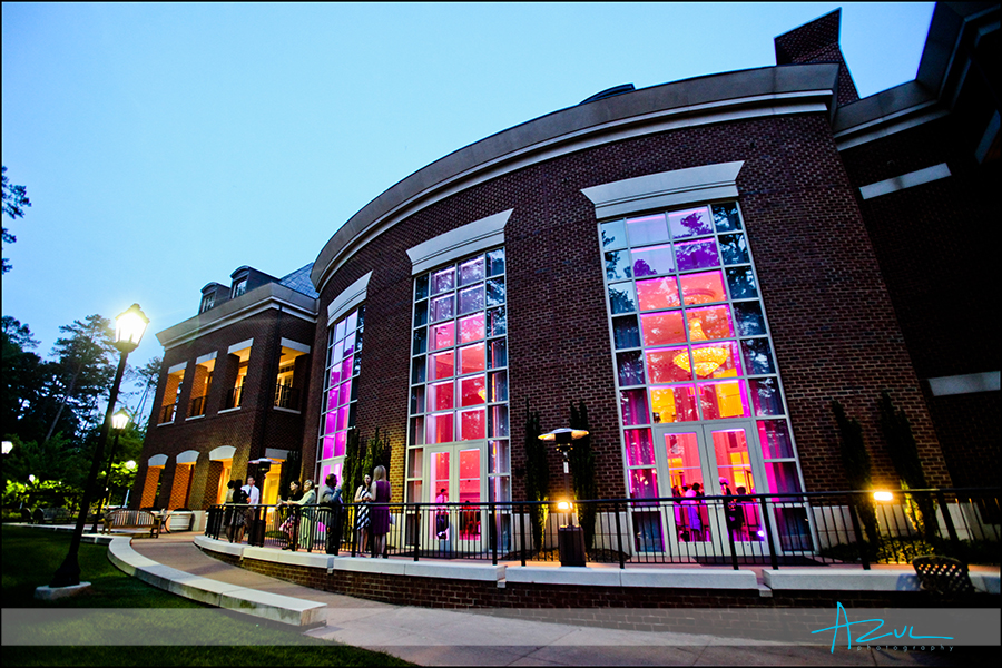 The State Club at dusk Raleigh NCSU wedding reception venue