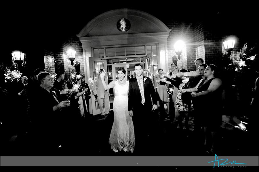 Wedding reception exit Raleigh_Wedding_Photographer_Azul