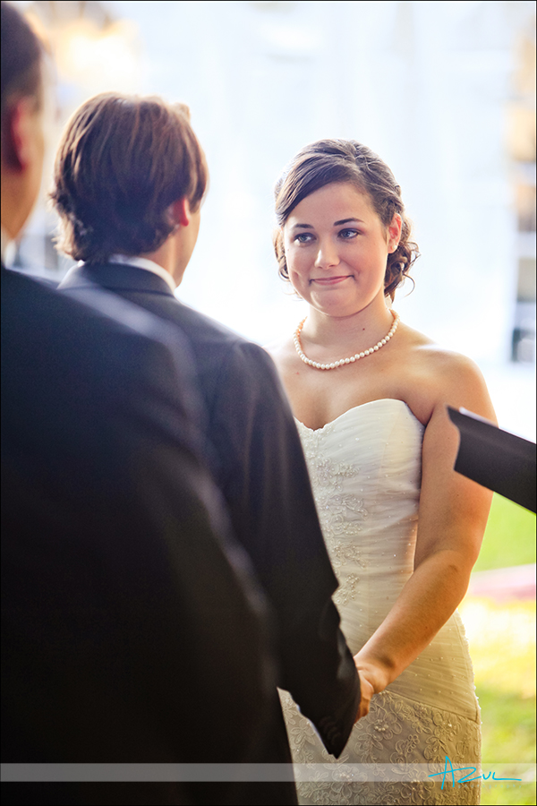 Smiling Christina Wedding day ceremony photographer NC