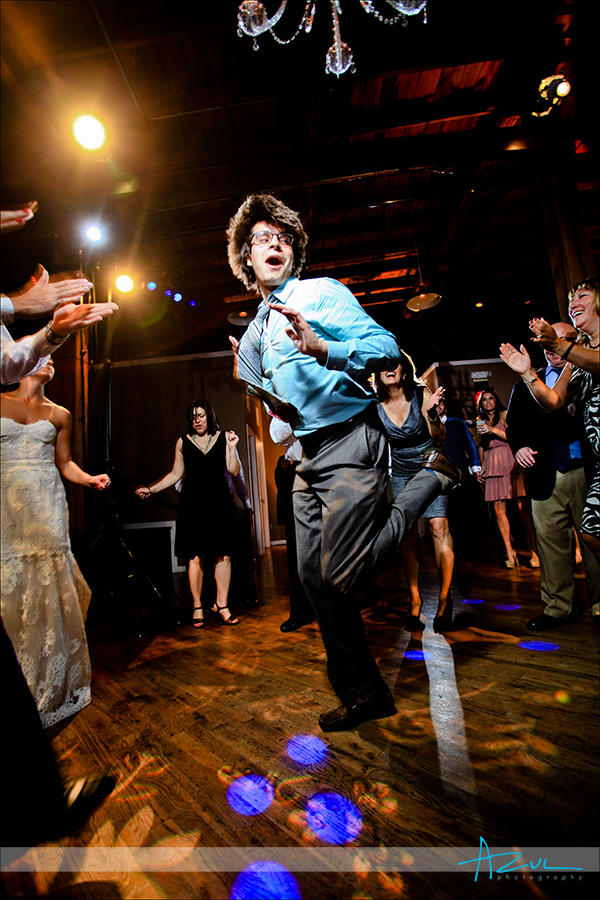 Getting busy on the dance floor Guest get wild on the dance floor during wedding