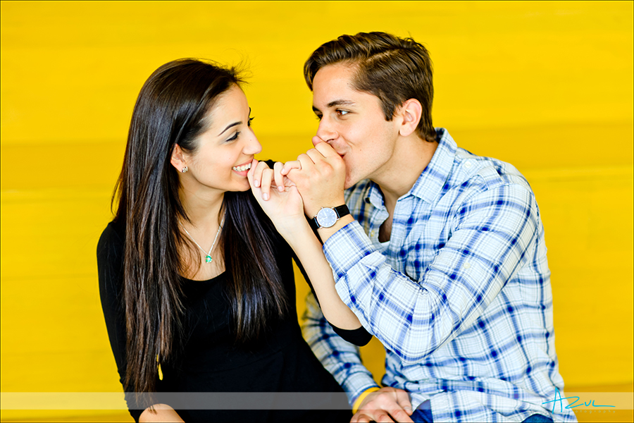 Pinky Kiss Raleigh engagement portrait session NC state