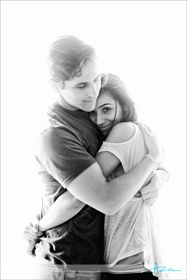 Gorgeous light and couple Raleigh wedding engagement portrait photographer NC