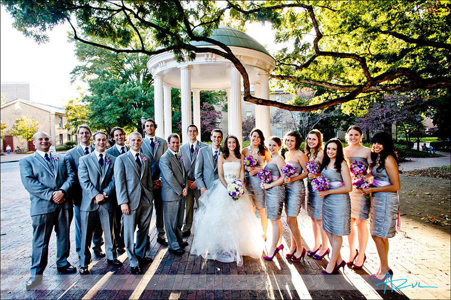 Bridal Party at The Old Well Wedding photography portraits at the old well chapel hill NC